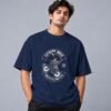 Extreme Biker Freestyle 240 GSM Oversized Tee in navy blue, front view – Kool Kameez