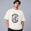 Extreme Biker Freestyle 240 GSM Oversized Tee in off white, front view – Kool Kameez