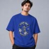 Extreme Biker Freestyle 240 GSM Oversized Tee in royal blue, front view – Kool Kameez