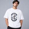 Extreme Biker Freestyle 240 GSM Oversized Tee in white, front view – Kool Kameez