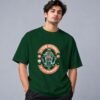 Eat Sleep Ride Motocross 240 GSM Oversized Tee in bottle green, front view – Kool Kameez