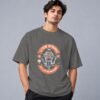 Eat Sleep Ride Motocross Retro Round Neck T-Shirt in charcoal melange, front view – Kool Kameez