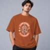 Eat Sleep Ride Motocross Retro Round Neck T-Shirt in copper, front view – Kool Kameez