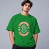 Eat Sleep Ride Motocross Retro Round Neck T-Shirt in flag green, front view – Kool Kameez