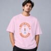 Eat Sleep Ride Motocross 240 GSM Oversized Tee in light baby pink, front view – Kool Kameez
