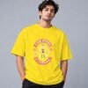 Eat Sleep Ride Motocross Retro Round Neck T-Shirt in new yellow, front view – Kool Kameez