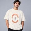 Eat Sleep Ride Motocross 240 GSM Oversized Tee in off white, front view – Kool Kameez