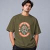 Eat Sleep Ride Motocross 240 GSM Oversized Tee in olive green, front view – Kool Kameez