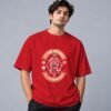 Eat Sleep Ride Motocross 240 GSM Oversized Tee in red, front view – Kool Kameez
