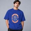 Eat Sleep Ride Motocross 240 GSM Oversized Tee in royal blue, front view – Kool Kameez