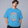 Eat Sleep Ride Motocross Retro Round Neck T-Shirt in skyblue, front view – Kool Kameez