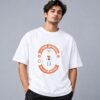 Eat Sleep Ride Motocross 240 GSM Oversized Tee in white, front view – Kool Kameez