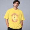 Eat Sleep Ride Motocross Retro Round Neck T-Shirt in yellow, front view – Kool Kameez