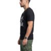 Faith Over Fear Statement Round Neck T-Shirt in Black, side view