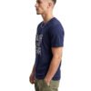 Faith Over Fear Statement Round Neck T-Shirt in Navy Blue, side view