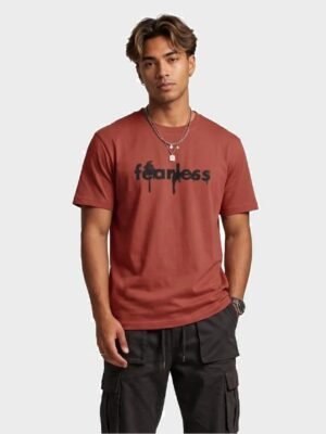 fearless-maroon-main Fearless Round Neck T-Shirt – Kool Kameez