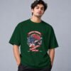 Football Champion League 240 GSM Oversized Tee in bottle green, front view – Kool Kameez