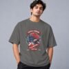 Football Champion League Retro Round Neck T-Shirt in charcoal melange, front view – Kool Kameez
