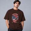 Football Champion League Retro Round Neck T-Shirt in coffee brown, front view – Kool Kameez
