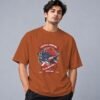 Football Champion League Retro Round Neck T-Shirt in copper, front view – Kool Kameez