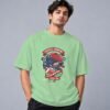 Football Champion League Retro Round Neck T-Shirt in jade, front view – Kool Kameez