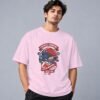 Football Champion League 240 GSM Oversized Tee in light baby pink, front view – Kool Kameez