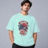 Football Champion League 240 GSM Oversized Tee in mint, front view – Kool Kameez