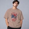 Football Champion League Retro Round Neck T-Shirt in mushroom, front view – Kool Kameez