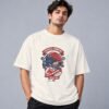 Football Champion League 240 GSM Oversized Tee in off white, front view – Kool Kameez
