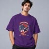 Football Champion League 240 GSM Oversized Tee in purple, front view – Kool Kameez