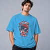 Football Champion League Retro Round Neck T-Shirt in skyblue, front view – Kool Kameez