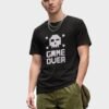 Game Over Pixel Skull Round Neck T-Shirt in Black, front view