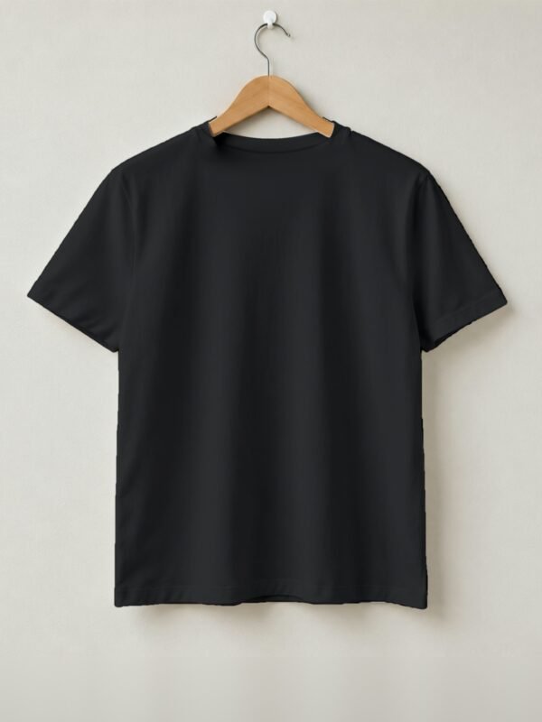 Garage Power Motorcycle Retro Round Neck T-Shirt - Black - Back View