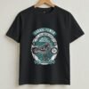 Garage Power Motorcycle Retro Round Neck T-Shirt - Black - Front View