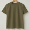 Garage Power Motorcycle Retro Round Neck T-Shirt - Olive Green - Back View