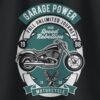 Garage Power Motorcycle Retro Round Neck T-Shirt - Print Detail