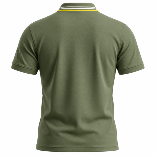 Olive Green with Stripped Tipped Polo - 220 GSM