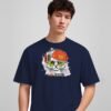 i-love-music-cat-yo-round-neck-tshirt-navy-blue-full I Love Music cat yo round neck t-shirt in navy blue, front