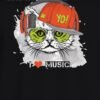 i love music cat yo round neck tshirt print detail i love music cat yo round neck tshirt print detail