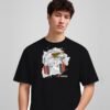 i-love-music-eagle-round-neck-tshirt-black-full I Love Music eagle round neck t-shirt in black, front