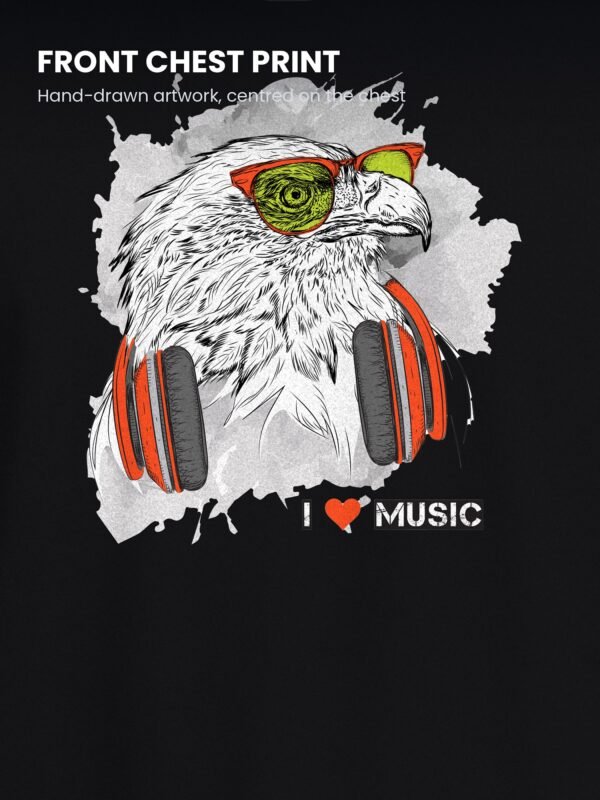 i love music eagle round neck tshirt print detail i love music eagle round neck tshirt print detail