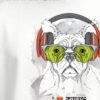 i love music french bulldog round neck tshirt fabric detail