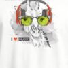 i love music giraffe round neck tshirt print detail i love music giraffe round neck tshirt print detail