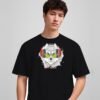 i-love-music-husky-round-neck-tshirt-black-full I Love Music husky round neck t-shirt in black, front