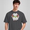 i-love-music-husky-round-neck-tshirt-charcoal-melange-full I Love Music husky round neck t-shirt in charcoal melange, front