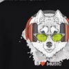 i love music husky round neck tshirt fabric detail i love music husky round neck tshirt fabric detail