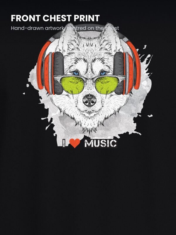 i love music husky round neck tshirt print detail i love music husky round neck tshirt print detail