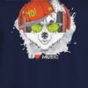 i love music husky yo round neck tshirt print detail