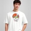 I Love Music husky yo round neck t-shirt in white, front