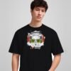 i-love-music-owl-round-neck-tshirt-black-full I Love Music owl round neck t-shirt in black, front